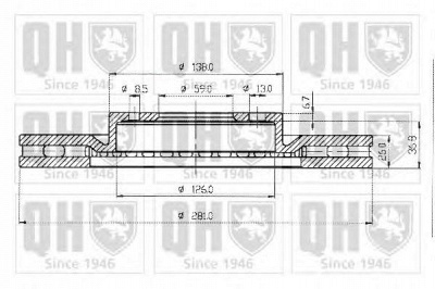 QUINTON HAZELL bdc4355 -  Тормозной диск